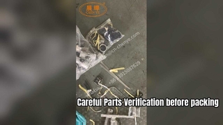 Verificación cuidadosa de las piezas antes del embalaje y envío de la máquina de tejer por urdimbre