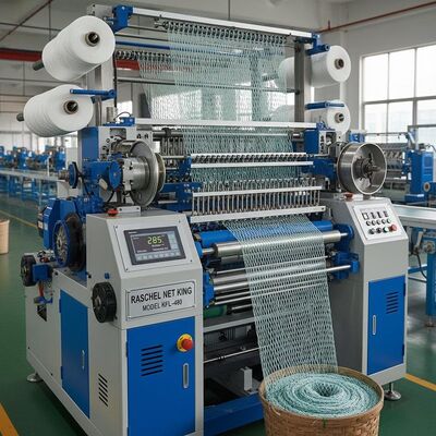 Máquina Raschel Máquina de elaboración de redes de pesca sin nudos para acuicultura en aguas profundas con velocidad de 200-480 rpm