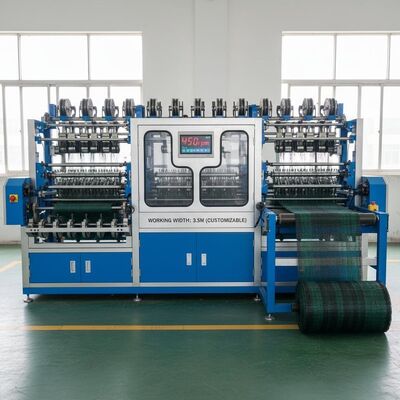 Máquina para fabricar redes de protección UV con ancho de trabajo personalizable y alta velocidad (200-450 rpm)